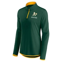 Women's Fanatics Green Athletics Worth The Drive Quarter-Zip Jacket