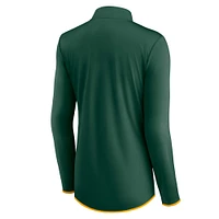 Women's Fanatics Green Athletics Worth The Drive Quarter-Zip Jacket