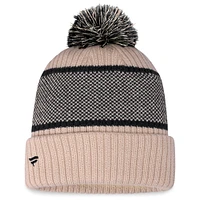 Women's Fanatics Natural/Black Athletics Cuffed Knit Hat with Pom