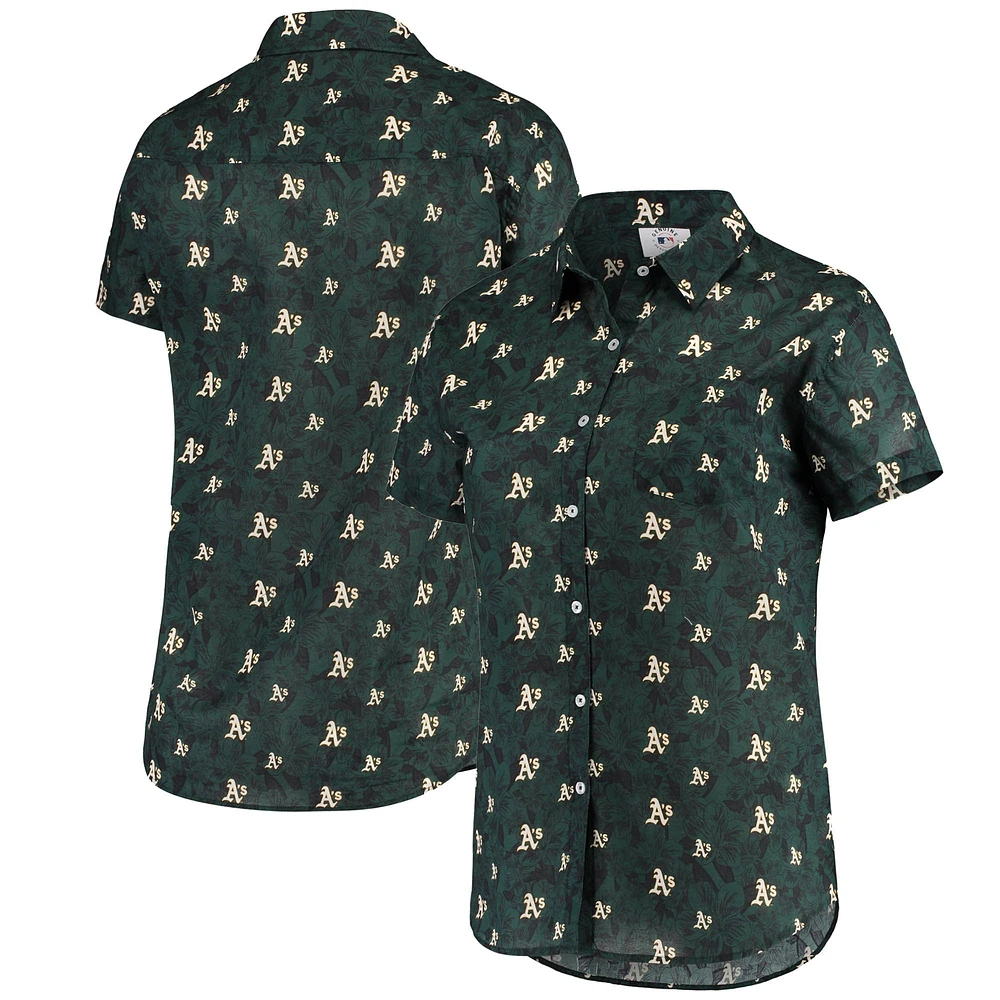 Chemise boutonnée à imprimé floral FOCO Green Athletics pour femme