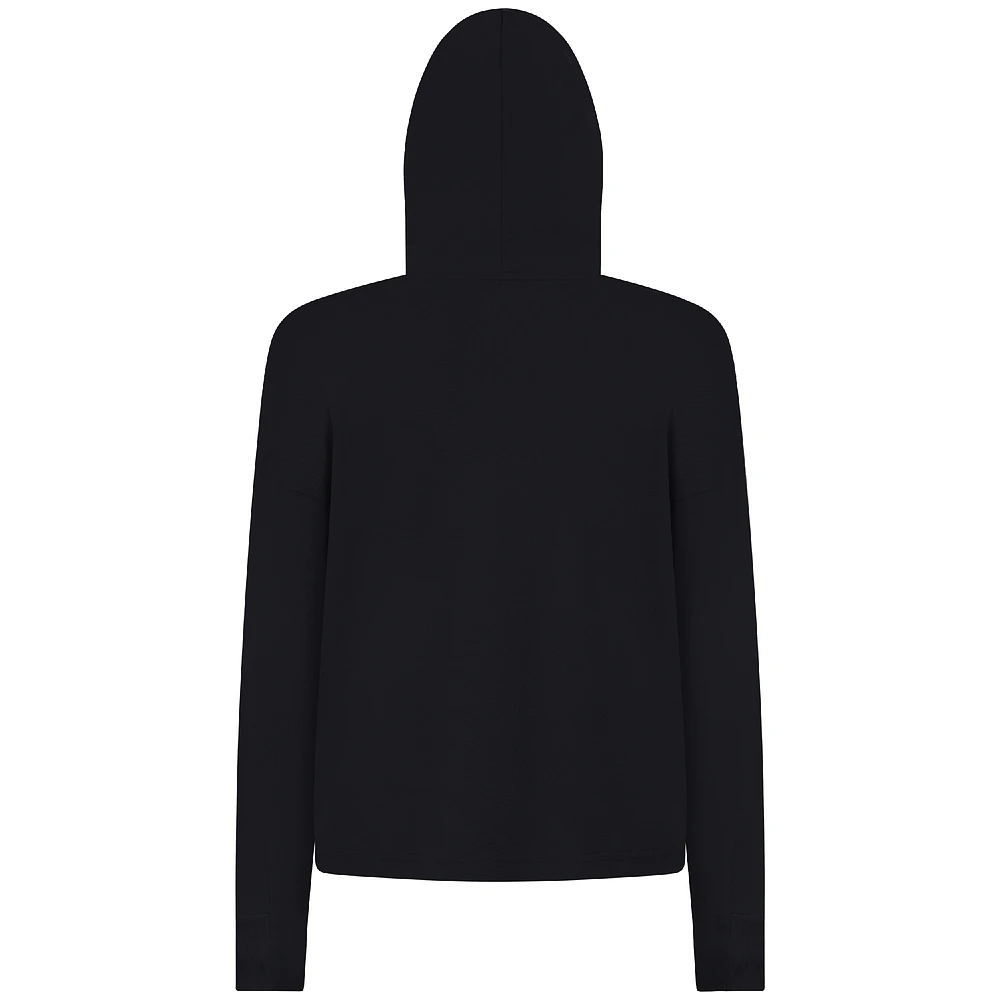 Women's Levelwear Black Athletics Accolade Sweet Express Cropped Tri-Blend Pullover Hoodie