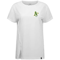 Women's Levelwear White Athletics Cooperstown Collection Influx Core Logo T-Shirt