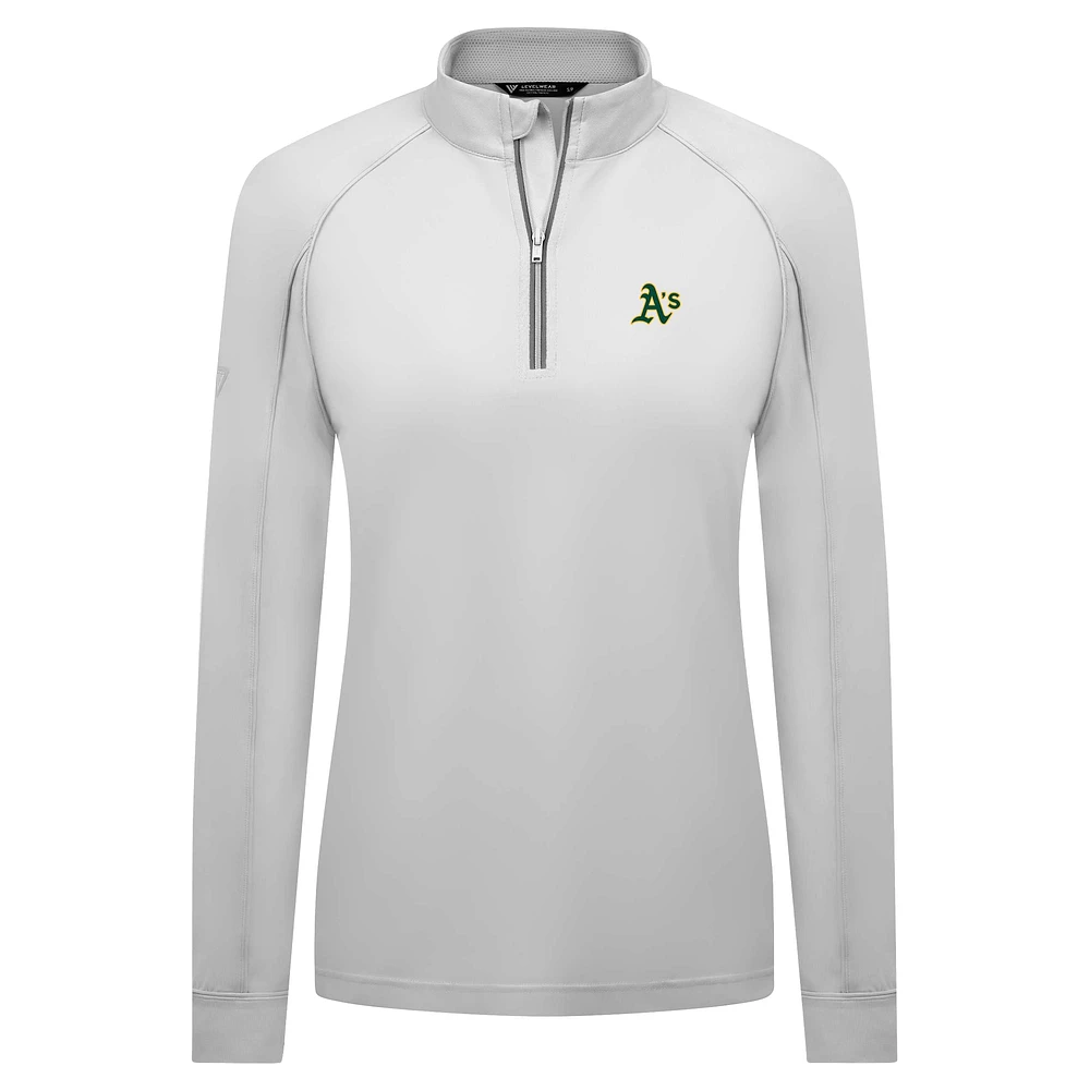 Women's Levelwear White Athletics Kinetic Insignia 2.0 Raglan Quarter-Zip Top