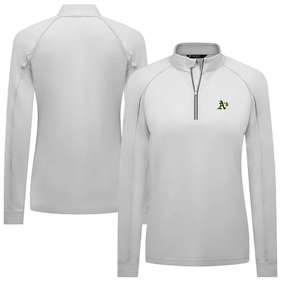 Women's Levelwear White Athletics Kinetic Insignia 2.0 Raglan Quarter-Zip Top