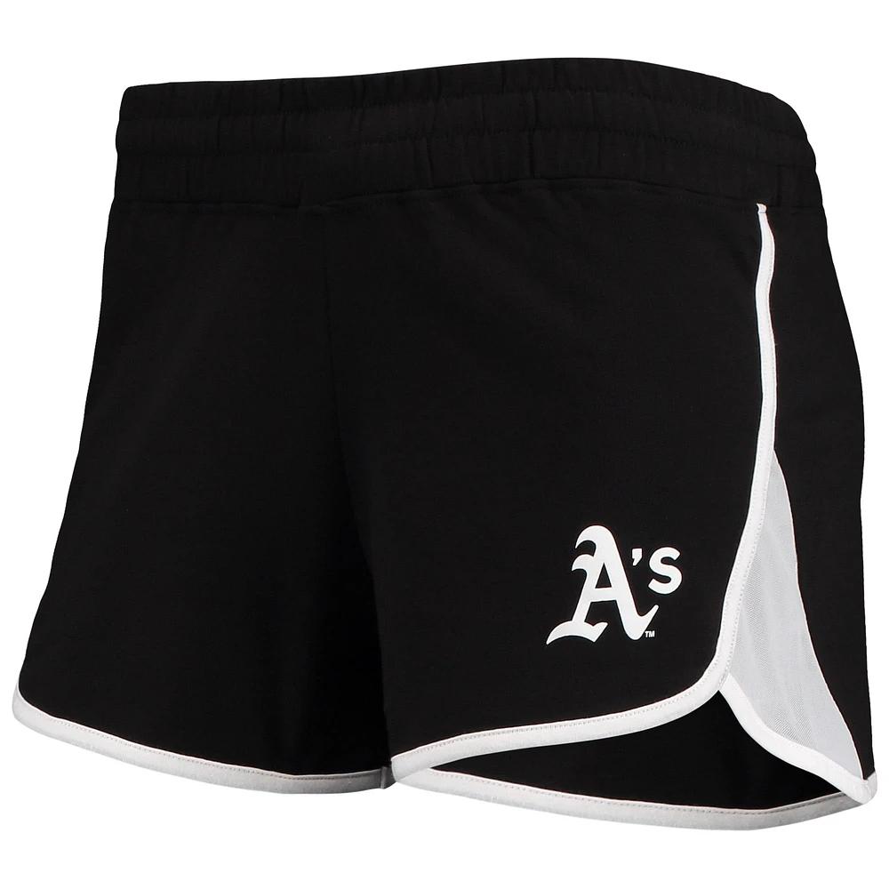 Women's New Era Black Athletics Stretch French Terry Shorts