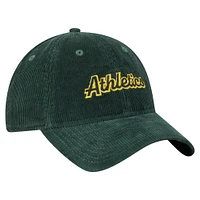 Casquette ajustable en velours côtelé 9TWENTY Athletics Green New Era pour femme
