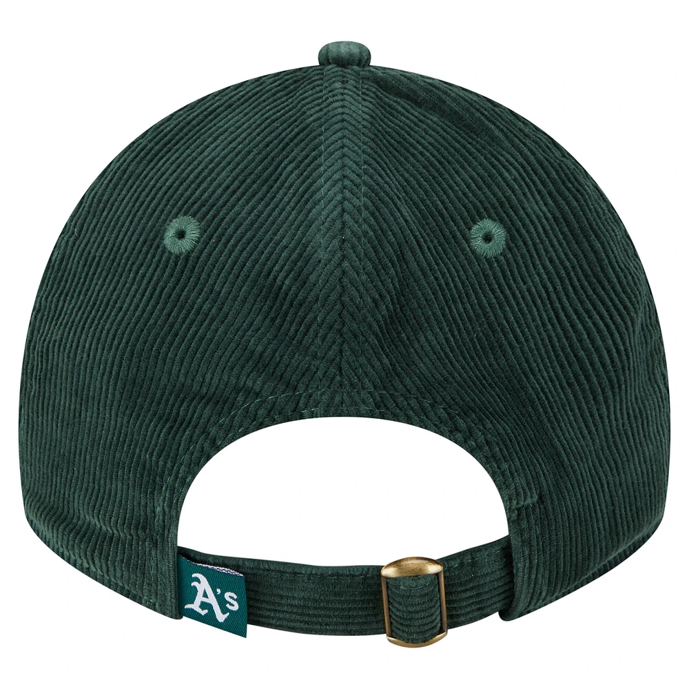 Casquette ajustable en velours côtelé 9TWENTY Athletics Green New Era pour femme