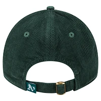 Casquette ajustable en velours côtelé 9TWENTY Athletics Green New Era pour femme