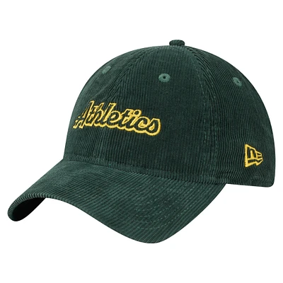 Casquette ajustable en velours côtelé 9TWENTY Athletics Green New Era pour femme
