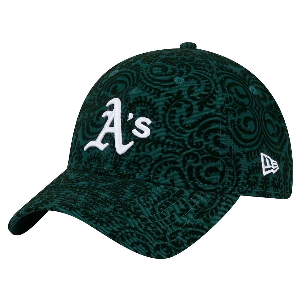 Casquette ajustable Athletics Flair 9TWENTY verte New Era pour femme