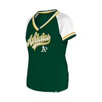 Women's New Era Green Athletics Gameday Raglan V-Neck T-Shirt