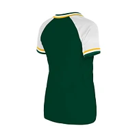 Women's New Era Green Athletics Gameday Raglan V-Neck T-Shirt