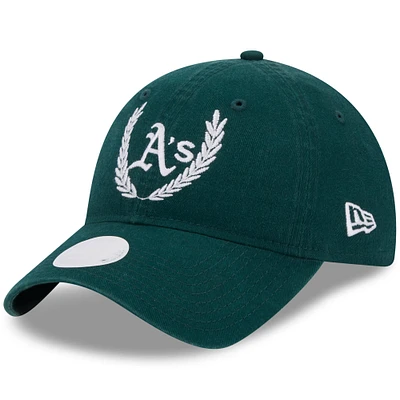 Women's New Era Green Athletics Leaves 9TWENTY Adjustable Hat