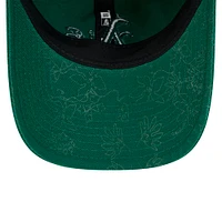 Casquette ajustable 9TWENTY Athletics verte à motif floral ton sur ton pour femme de New Era