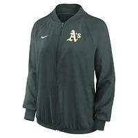 Veste zippée intégrale Nike Green Athletics Authentic Collection Team Raglan Performance pour femme