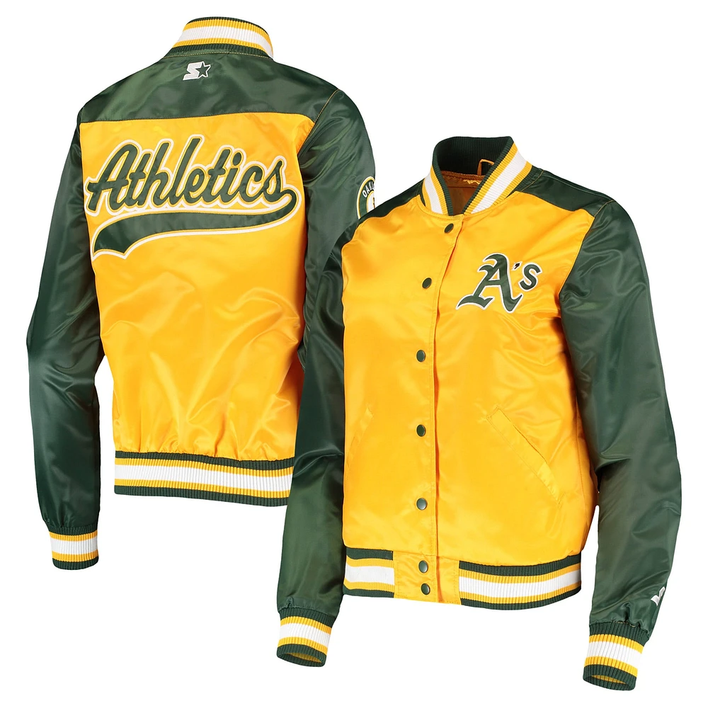 Women's Starter Gold Athletics The Legend Full-Snap Jacket