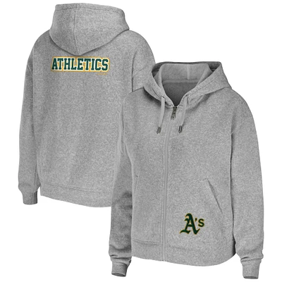 Women's WEAR by Erin Andrews Heather Gray Athletics Full-Zip Hoodie