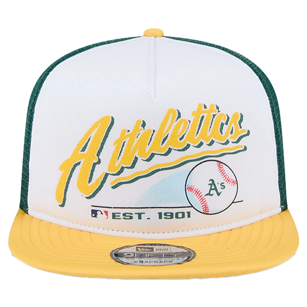Youth New Era  White Athletics Retro 9FIFTY Snapback Hat
