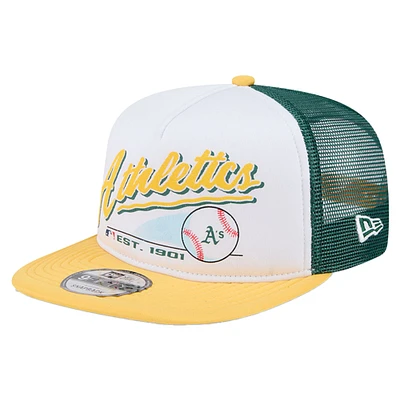 Youth New Era  White Athletics Retro 9FIFTY Snapback Hat
