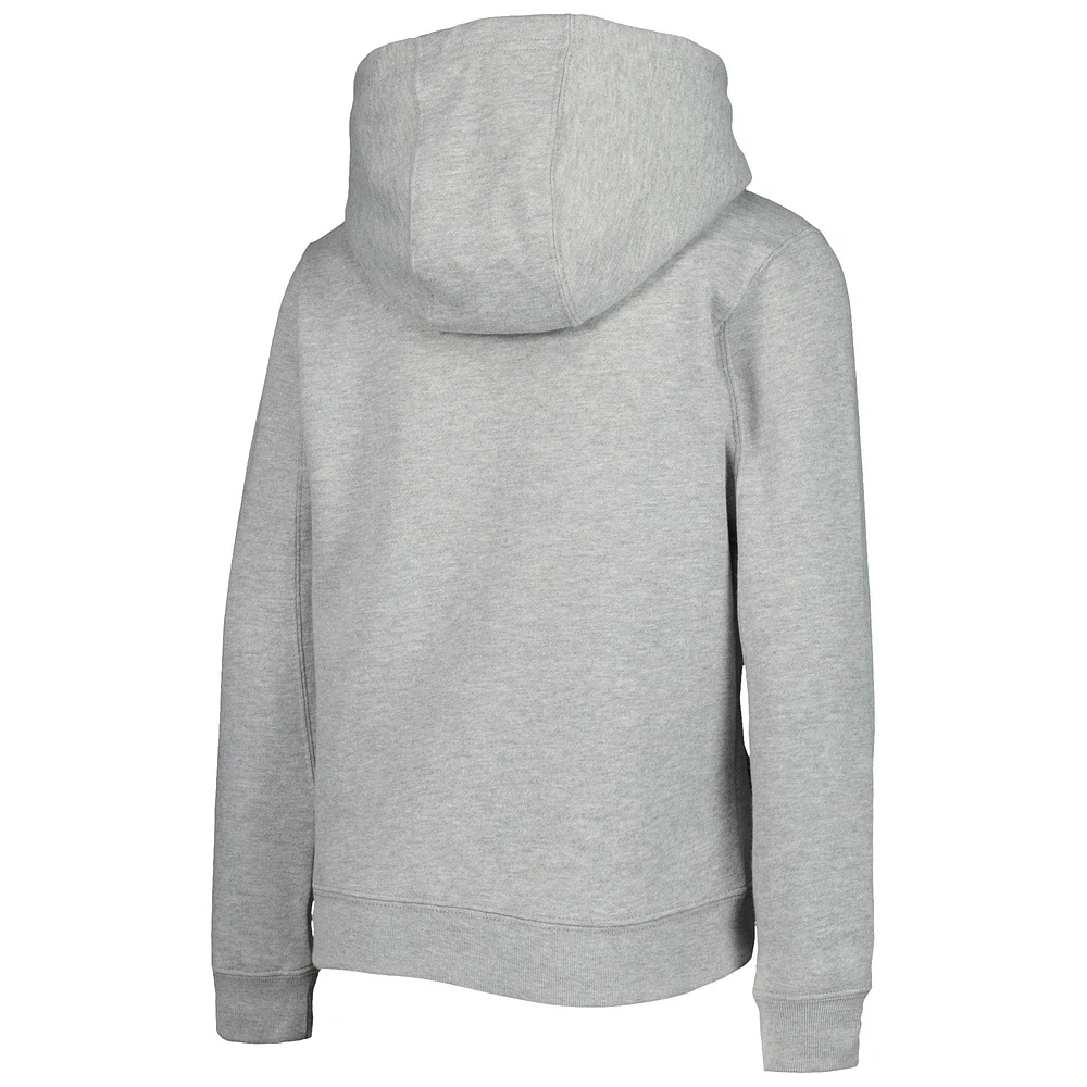 Youth Heather Gray Athletics Wordmark Full-Zip Hoodie