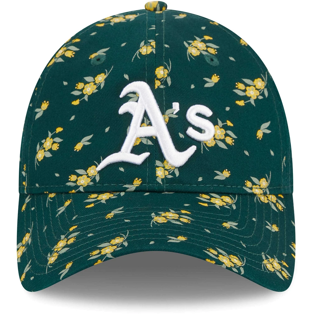 Youth New Era Green Athletics Bloom 9TWENTY Adjustable Hat