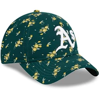 Casquette ajustable Bloom 9TWENTY Athletics verte New Era pour jeunes