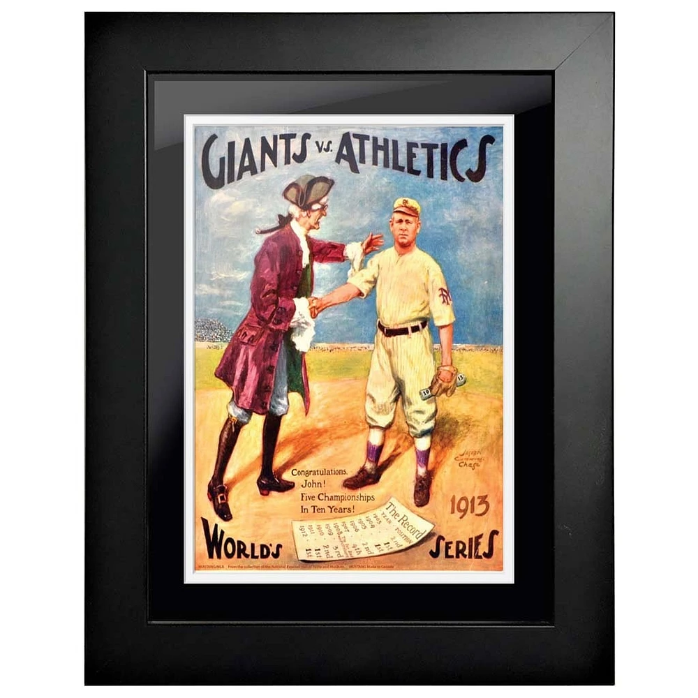 Athletics vs. New York Giants 1913 World Series - 12'' x 16'' Framed Program Cover