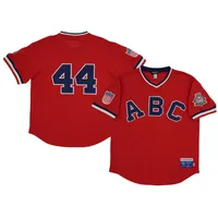 Men's Rings & Crwns #44 Red Atlanta Black Crackers Mesh Replica V-Neck Jersey