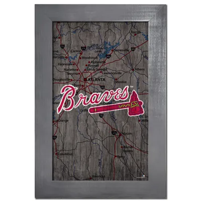 Atlanta Braves 11'' x 19'' Framed Team City Map Sign