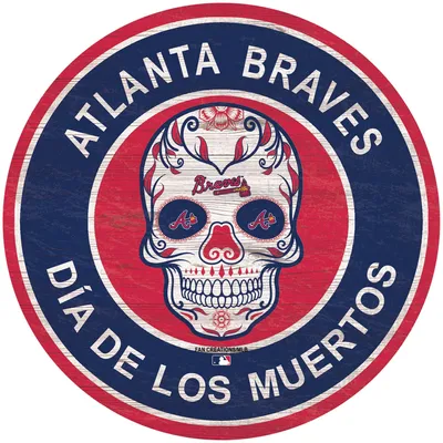 Atlanta Braves 12'' Sugar Skull Circle Sign