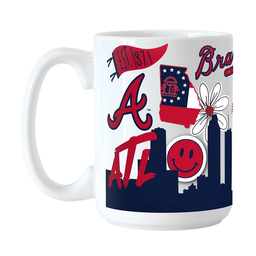 Braves d'Atlanta 15 oz. Tasse en céramique indigène