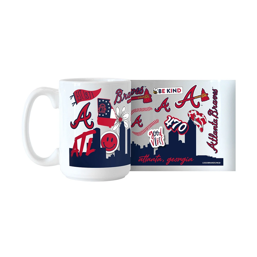 Braves d'Atlanta 15 oz. Tasse en céramique indigène