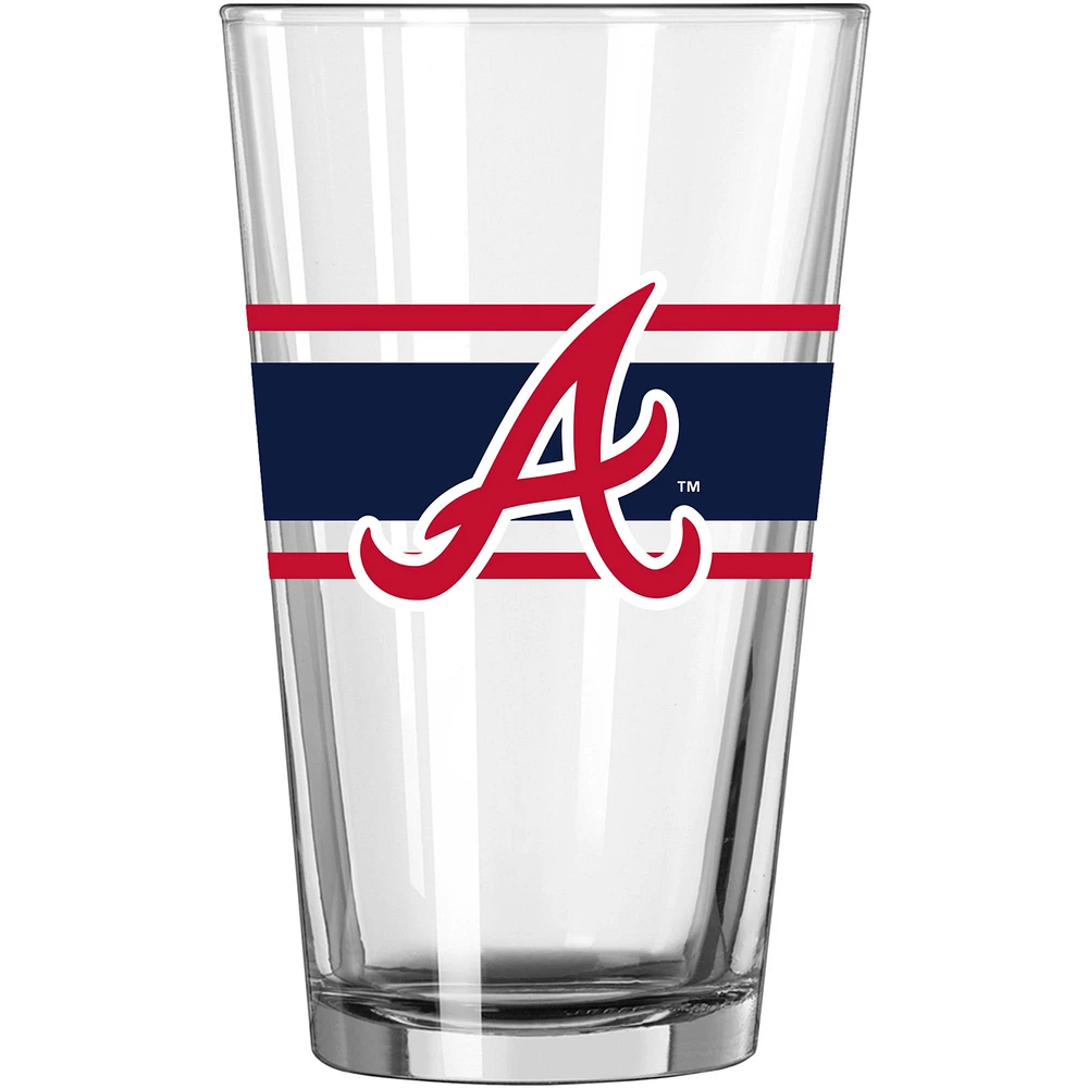 Atlanta Braves 16oz. Stripe Pint Glass