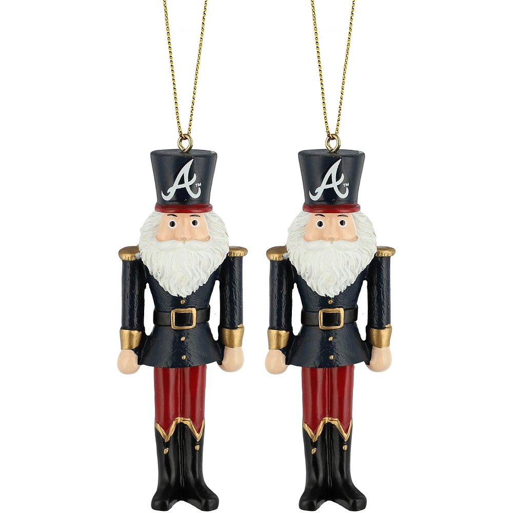 Atlanta Braves 2-Pack Santa Nutcracker Ornament Set