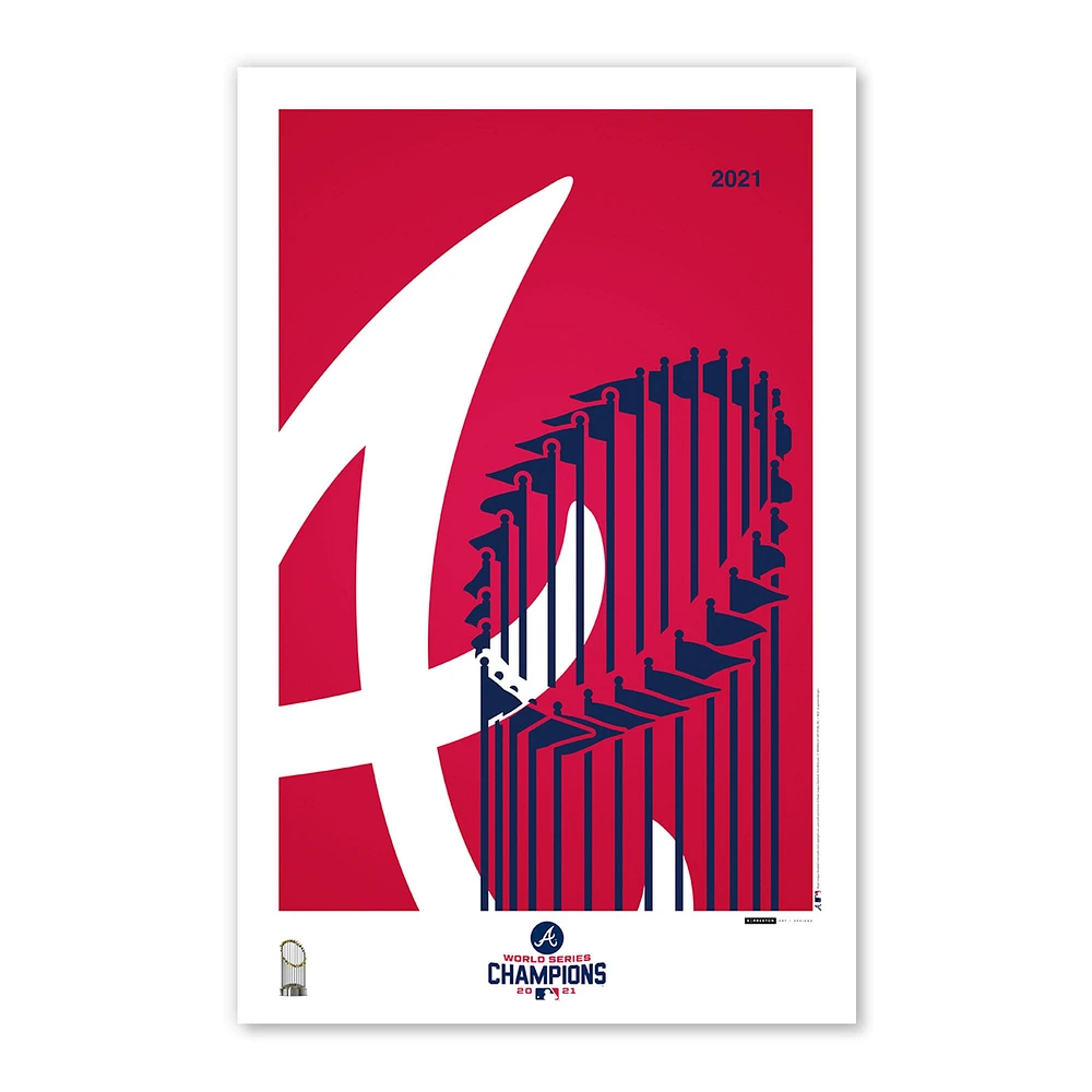 Atlanta Braves 2021 World Series Champions 11'' x 17'' Minimalist Logo Poster Art Print