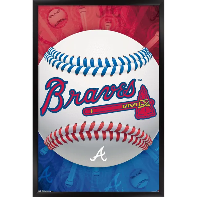 Lids Atlanta Braves 24.25'' x 35.75'' Framed Baseball Logo Poster