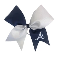 Atlanta Braves Jumbo Glitter Bow with Ponytail Holder