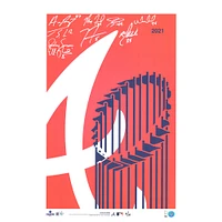 Tirage minimaliste signé à plusieurs reprises par les Atlanta Braves, champions de la Série mondiale 2021, 14" x 20", par S. Preston - Édition limitée à 21 exemplaires