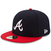 Atlanta Braves New Era Home Authentic Collection On-Field 59FIFTY - Fitted Hat Navy/Red