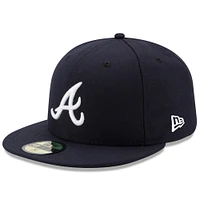 Atlanta Braves New Era Road Authentic Collection On-Field Logo 59FIFTY - Fitted Hat Navy