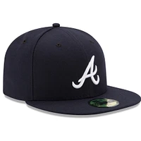 Atlanta Braves New Era Road Authentic Collection On-Field Logo 59FIFTY - Fitted Hat Navy