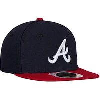 Atlanta Braves New Era Youth Home Authentic Collection On-Field 59FIFTY - Fitted Hat Navy/Red