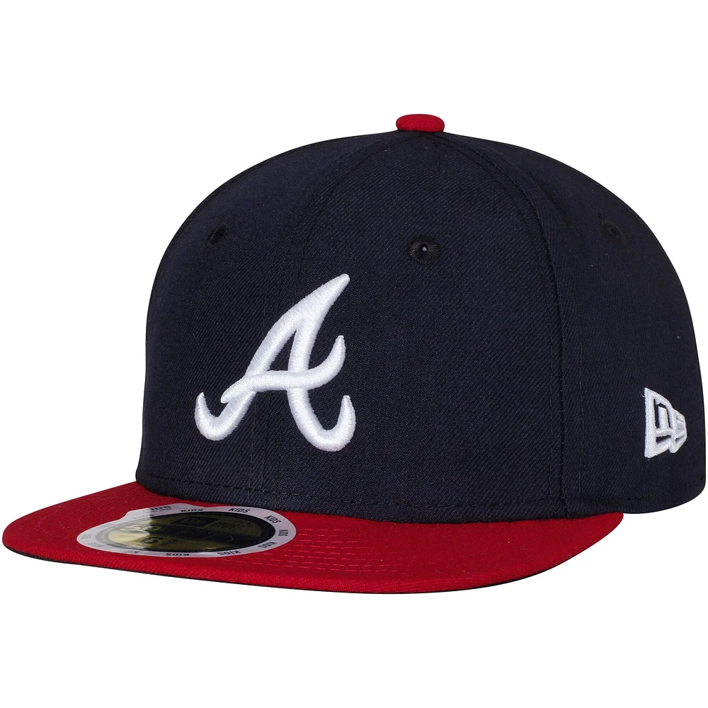 Atlanta Braves New Era Youth Home Authentic Collection On-Field 59FIFTY - Chapeau ajusté Marine/Rouge