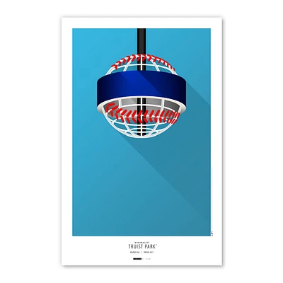 Affiche de stade minimaliste Atlanta Braves Truist Park 11'' x 17 '' Impression artistique