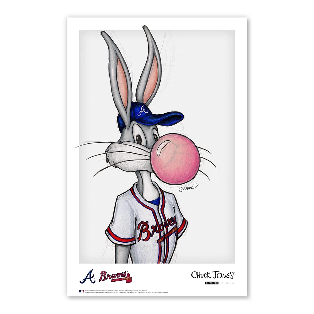 Bugs Bunny Atlanta Braves 11" x 17" Looney Tunes Poster Print