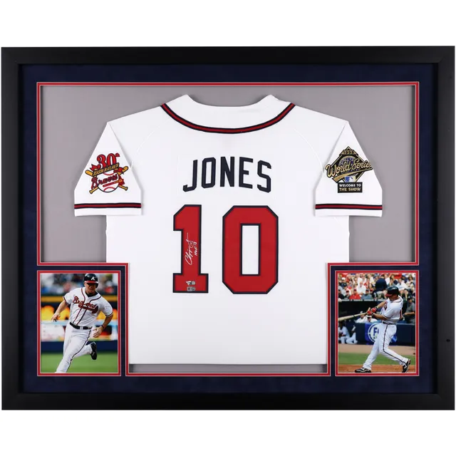 Framed Chipper Jones Atlanta Braves Autographed Navy Mitchell