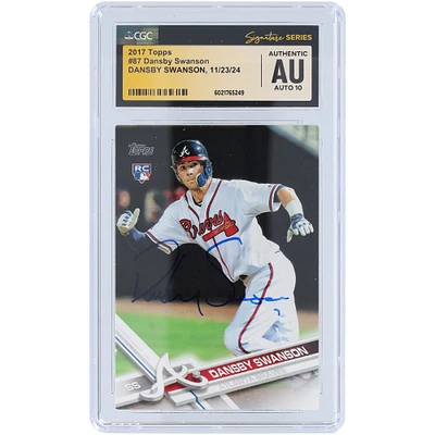 Dansby Swanson Atlanta Braves Autographed 2017 Topps #87 CGC Fanatics Witnessed Authenticated Auto 10 Rookie Card