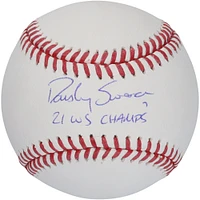 Dansby Swanson Atlanta Braves Autographed MLB Baseball with "21 WS Champs" Inscription