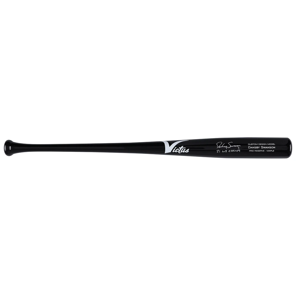 Dansby Swanson Atlanta Braves Autographed Victus Game Model Bat with "21 WS Champs" Inscription