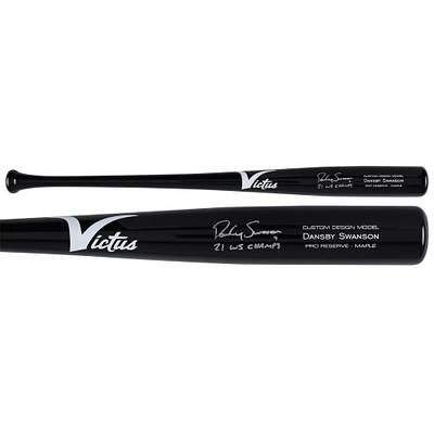 Dansby Swanson Atlanta Braves Autographed Victus Game Model Bat with "21 WS Champs" Inscription
